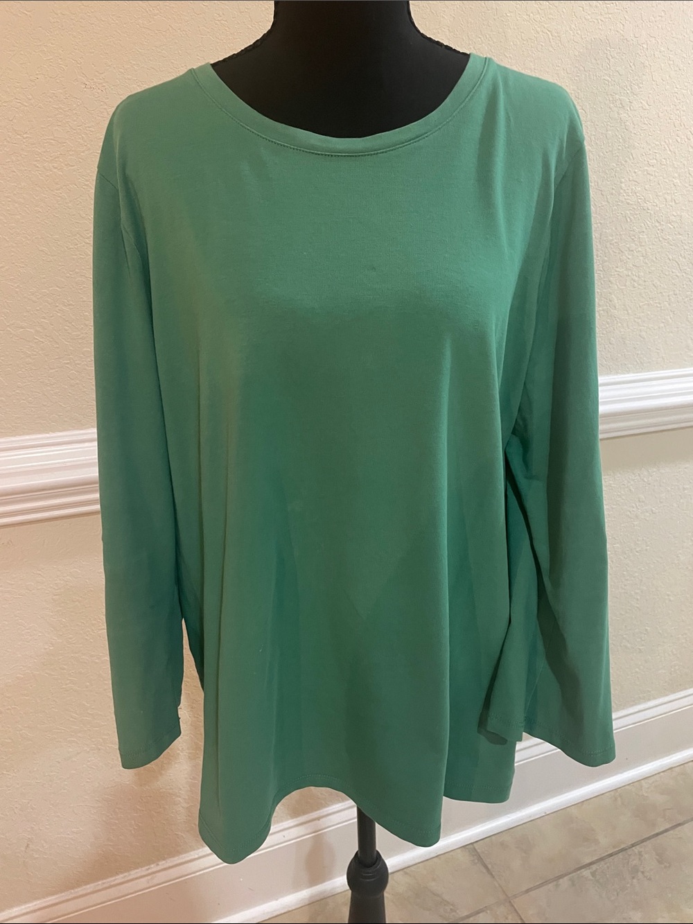 Chico's Green 3/4 Sleeve Tee